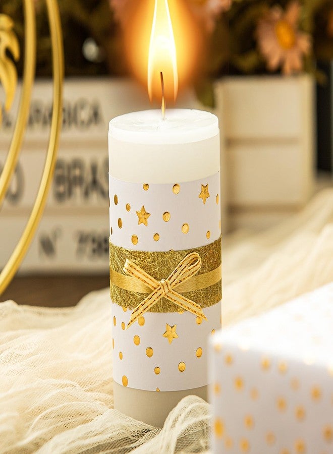 Flyhill Eid White Kraft Wrapping Paper Roll - 17x197Inch - Gold 3D Foil Stars & Polka Dots Gift Wrap Paper Design for Eid, Birthdays, Weddings, Baby Showers, Holidays - Image 3
