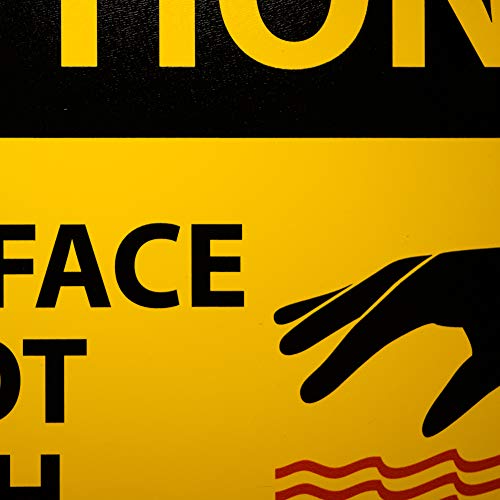 NMC C525AB CAUTION - HOT SURFACE - DO NOT TOUCH - 14 in. x 10 in. Aluminum Caution Sign with Graphic, Yellow/Black Text on Black/Yellow Base - Image 2