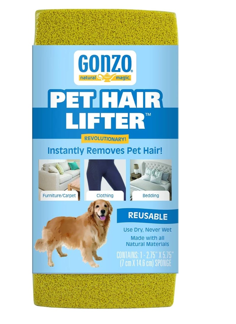Gonzo - Gonzo Pet Hair Lifter Sponge - Effective Fur Removal - Reusable Cleaning Sponge - Pet Hair Removal Tool  Easy to Use for Furniture & Carpets - Image 1