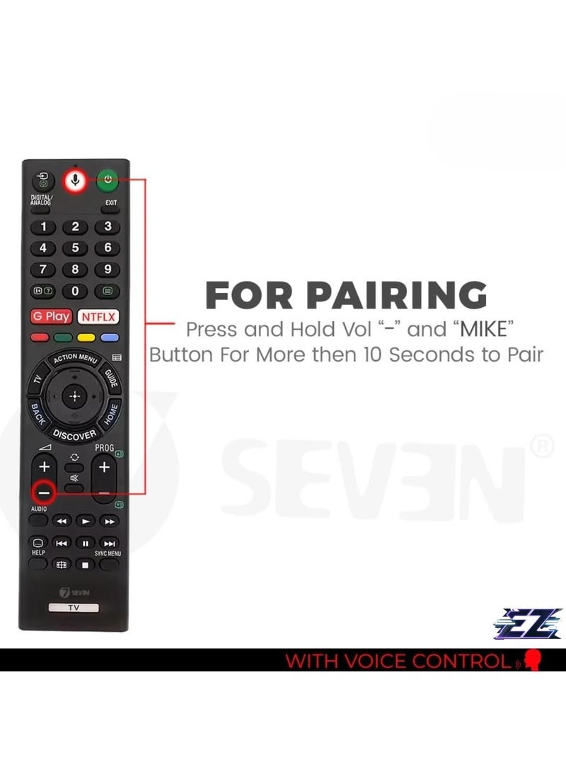 PopZa Bluetooth Voice Command Compatible with Sony 4K Smart LED UHD OLED QLED Android Bravia Remote Control Replacement for Original RMF with battery - Image 2
