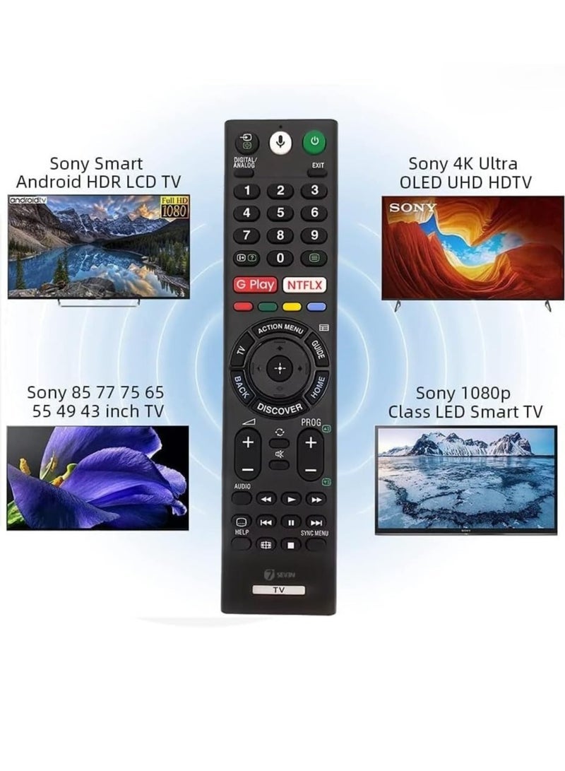 PopZa Bluetooth Voice Command Compatible with Sony 4K Smart LED UHD OLED QLED Android Bravia Remote Control Replacement for Original RMF with battery - Image 3