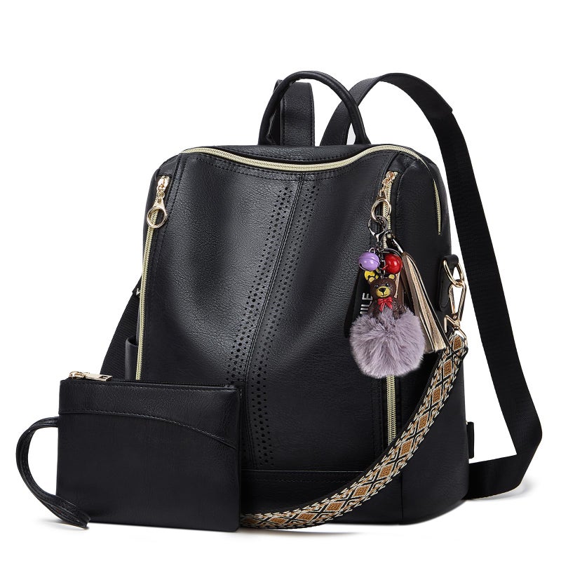 Makes Backpack Purse for Women PU Leather Travel Satchel Handbag Convertible Design Bag with Purse - Image 1