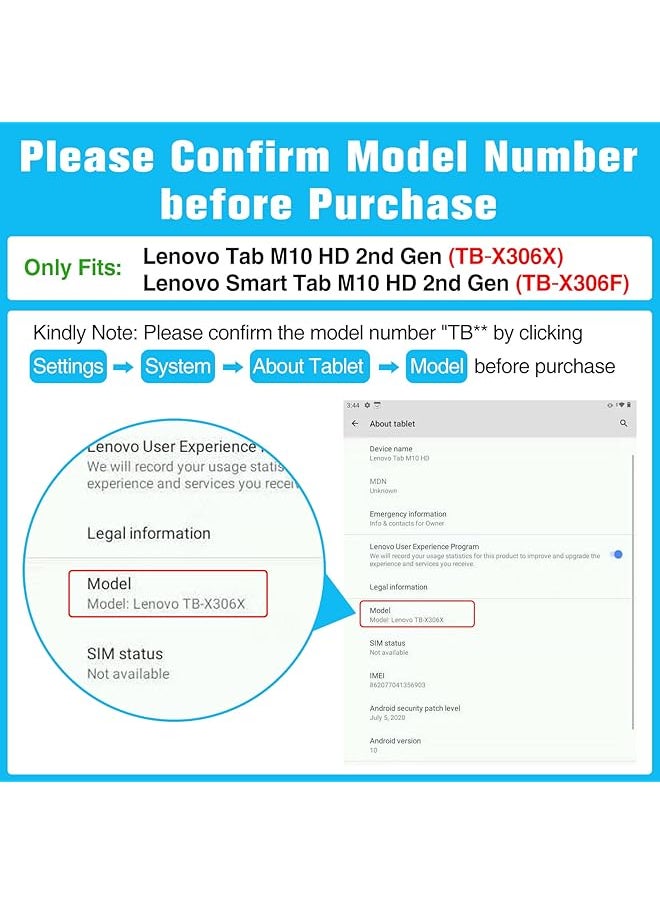 Procases - 2 Pack Screen Protector For Lenovo Tab M10 Hd 2Nd Gen Tb X306X Smart Tab M10 Hd 2Nd Gen Tb X306F 10.1 Inch 2020 Release Tempered Glass Screen Film Guard Screen Protector –Clear - Image 1