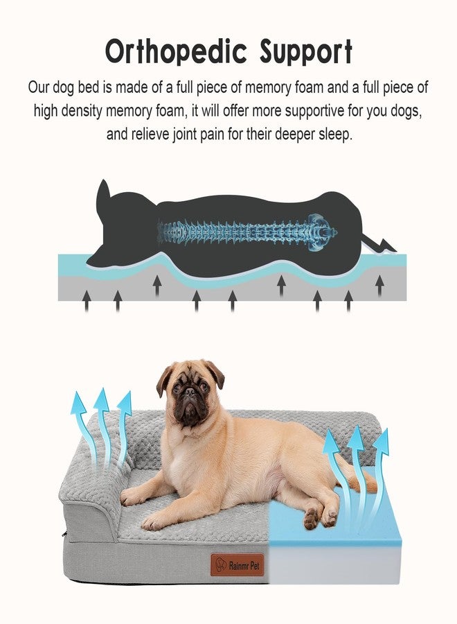 Rainmr Orthopedic Dog Bed Medium Size Dog, Memory Foam Dogs Bed for Medium Dogs, Washable Removable Cover, Nonskid Bottom, Waterproof, for Indoor, Outdoor, Crate ＆ Car Use, 35x23x6 Inches, Light Grey - Image 4