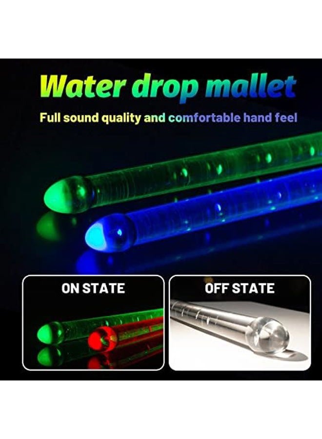 Hami Rechargeable Light Up Drumsticks with 15 Color Changing Effects - for Drummers, Personalized Drum Sticks for Adults. Glow in the Dark Drumsticks with Storage Bag (2pcs/Pack) - Image 3