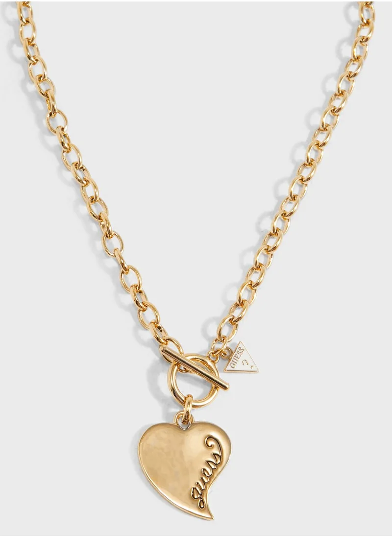 GUESS Heart Shaped Pendant Necklace