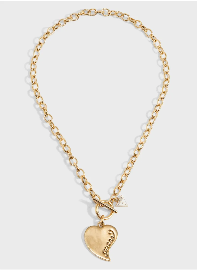 GUESS Heart Shaped Pendant Necklace