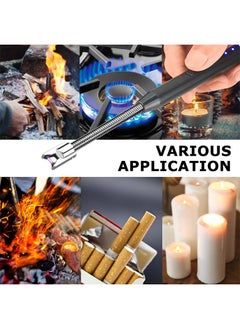 Pack Of 4 Black USB Type c Rechargeable Electric Candle Lighter with Flexible LED Long Neck Lighter for Candles Camping Gas Stoves - pzsku/Z1525217E275D9B6C67A5Z/45/_/1722515460/e79bf1e9-3d89-46b1-95f9-f34873f437b2