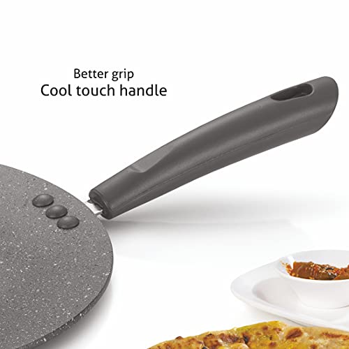 Alda Non Stick Stainless Steel Marbello Tawa (30cm, Black), Induction Friendly - Image 2