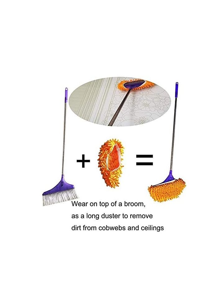 Excefore Mop Slippers Shoes 5 Pairs Microfiber Cleaning House Mop Slippers Floor Cleaning Tools Shoe Cover Soft Washable Reusable Microfiber Foot Socks Floor Cleaning Tools Shoe Cover  - Image 5