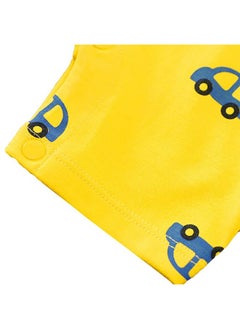 Hopscotch Hopscotch Unisex Vehicle Print Romper In Yellow Color for Ages 6-9 Months  - Image 5
