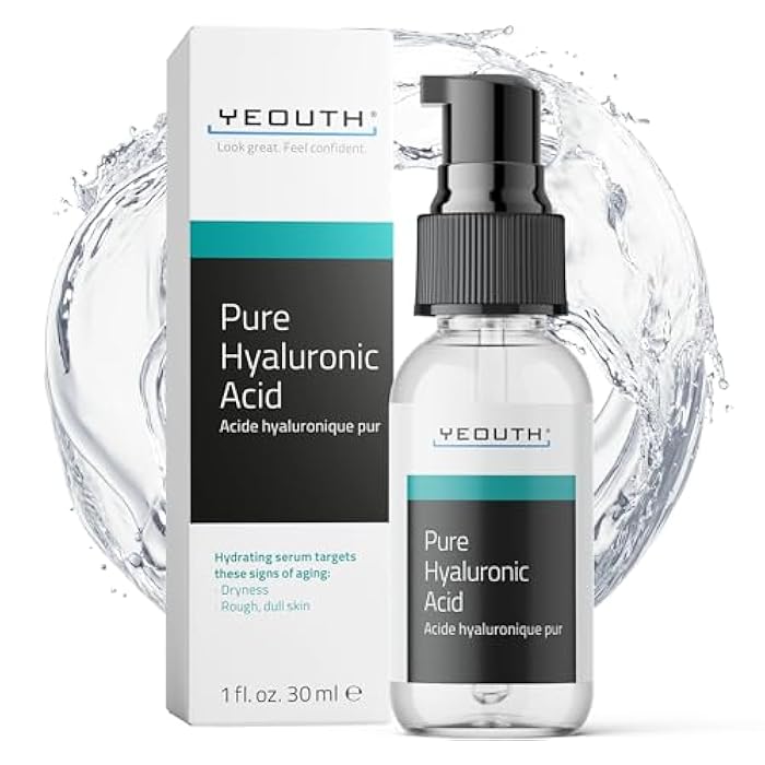 YEOUTH Pure Hyaluronic Acid Serum for Face 99% for Dry & Dull Skin, Hydrating Hyaluronic Acid Face Serum for Women & Men, For All Skin Types 1oz - Image 1