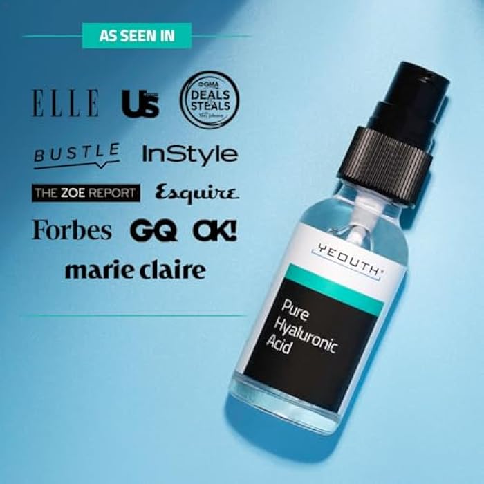 YEOUTH Pure Hyaluronic Acid Serum for Face 99% for Dry & Dull Skin, Hydrating Hyaluronic Acid Face Serum for Women & Men, For All Skin Types 1oz - Image 2