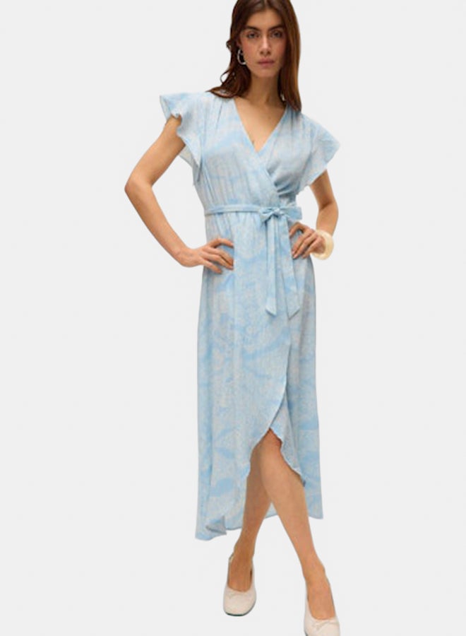 VERO MODA VERO MODA Womens Page S/L Long Wrap Dress  - Image 3