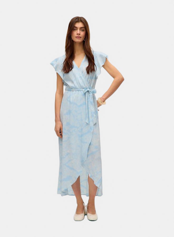 VERO MODA VERO MODA Womens Page S/L Long Wrap Dress  - Image 1