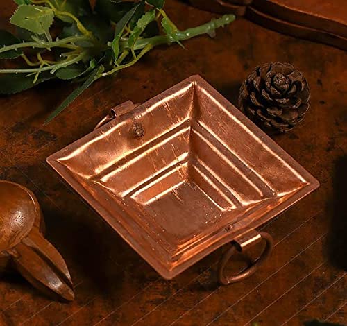 RDK SON'S Copper Havan Kund Religious Indian Traditional Hawan Kund with Handles | Agnihotra Copper Pooja Havan Kund| havan kund for Home| HOM kund for Pooja and Yagya (8 Inches) - Image 1