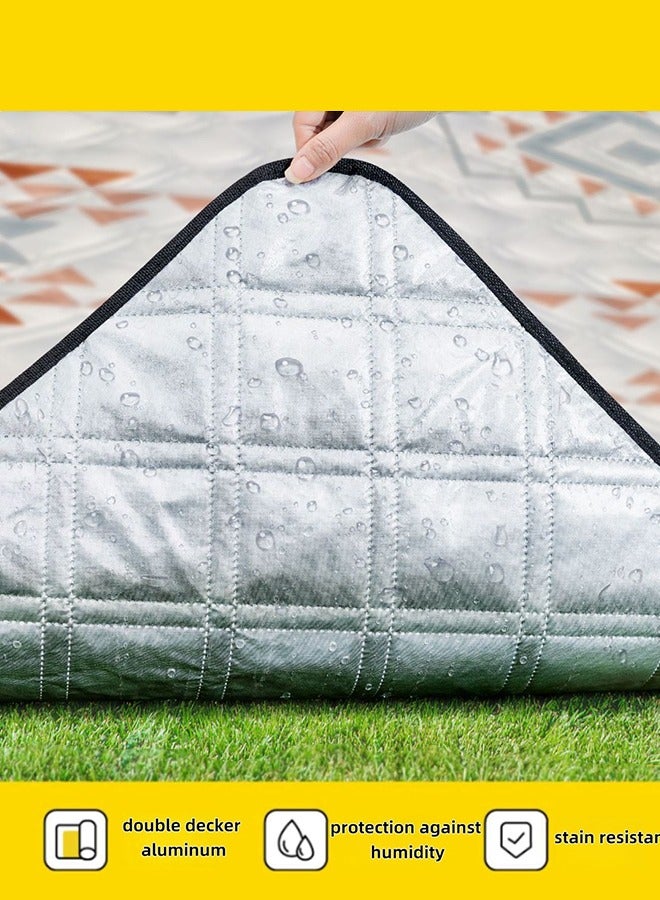 JiuAn Large Picnic Blanket Outdoor Blanket Thickened Needle Punched Cotton Water Proof Blanket Folding Picnic Blankets Waterproof Foldable for Beach Park Camping Travelling Beach Blanket - Image 5