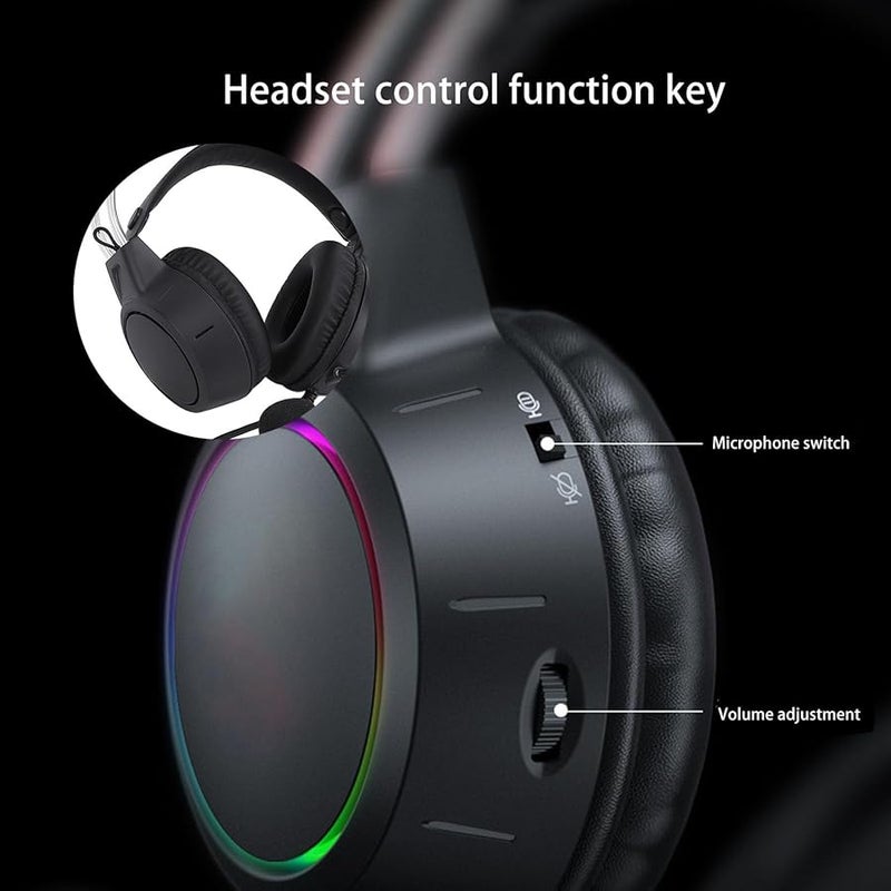 Black RGB Cat Ear Gaming Headset with Microphone Noise Canceling for PC Laptop - Image 5