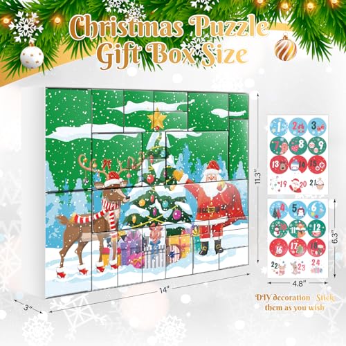 Linelglobal DIY Christmas Advent Calendar to Fill Empty Gift Box Set 202524 Days of Surprise Boxes for Kids Family Friends Green - Image 3