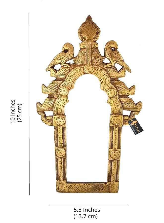 Two Moustaches Vintage Twin Peacock Temple Brass Prabhavali Wall Hanging, Antique Home Decor, Jharokha Wall Decor, Peacock Wall Decor, Standard, Pack of 1 - Image 4