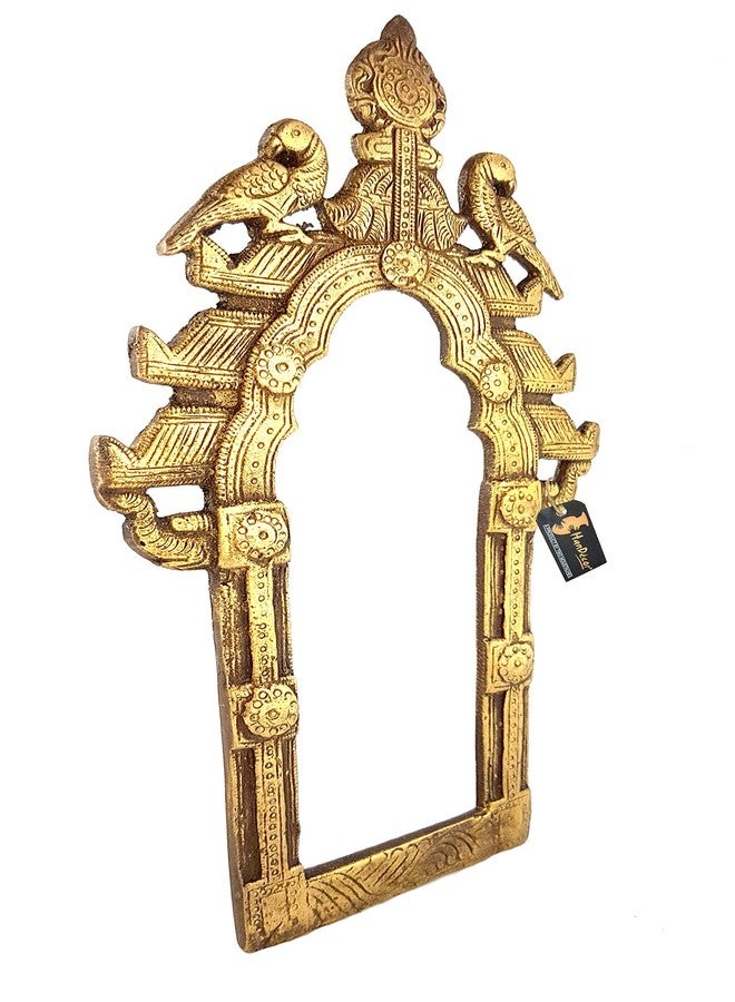 Two Moustaches Vintage Twin Peacock Temple Brass Prabhavali Wall Hanging, Antique Home Decor, Jharokha Wall Decor, Peacock Wall Decor, Standard, Pack of 1 - Image 3