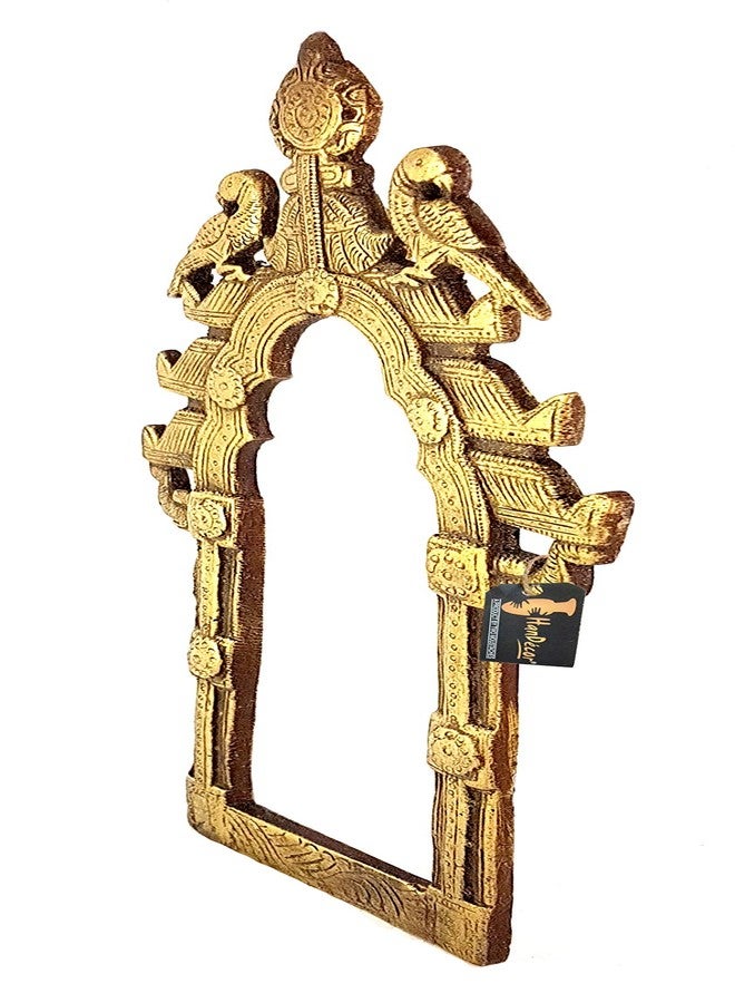 Two Moustaches Vintage Twin Peacock Temple Brass Prabhavali Wall Hanging, Antique Home Decor, Jharokha Wall Decor, Peacock Wall Decor, Standard, Pack of 1 - Image 2