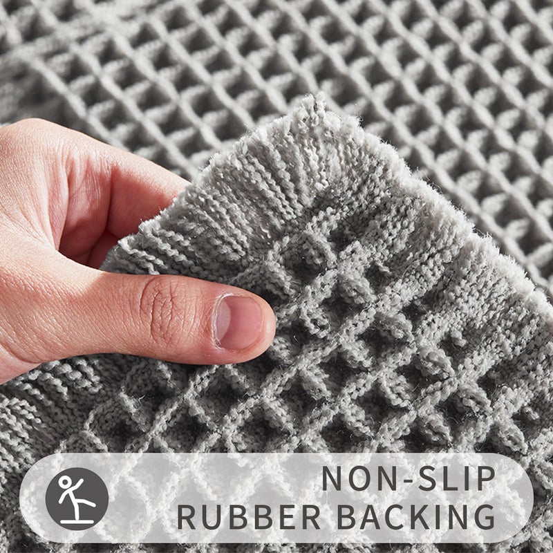 BULULOM Bath Mats for Bathroom Non Slip,Waffle Luxury Bath Mat,Machine Washable Bath Mat for Shower,Ultra Soft Bathmat,Gray,19"*48" - Image 5