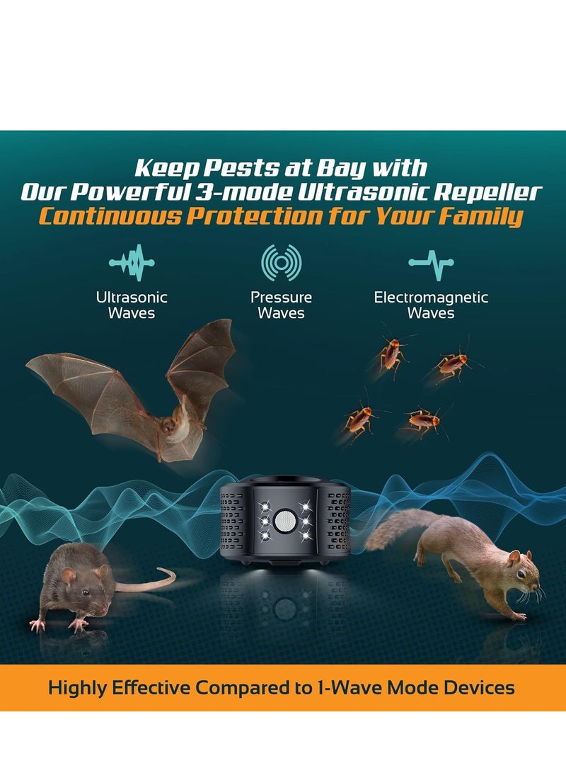 كابتن تيك Upgraded Ultrasonic Rodent Repeller - 360° Pest Defence Ultrasonic Pest Repeller Indoor, Mouse Deterrent Ultrasonic, Repel Squirrels, Ultrasonic Bat Repellent for Attic & Rodent Repellent Indoor - Image 2