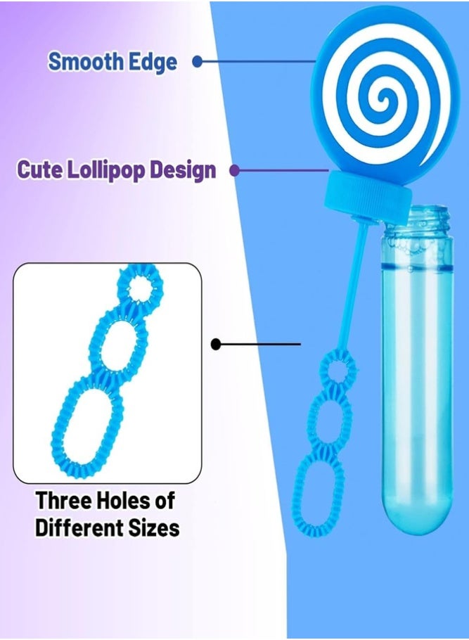 BELLSBERRY 24 PCS Lollipop Bubble Wands for Kids – Mini Bubble Blower Toys Birthday Party Favor & Outdoor Game Toys - Image 3