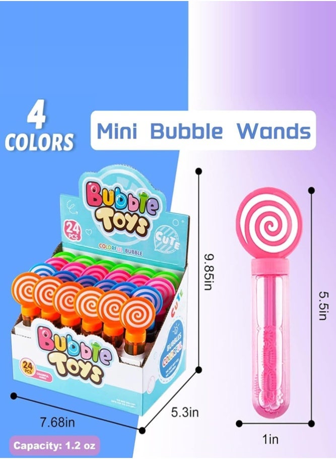 BELLSBERRY 24 PCS Lollipop Bubble Wands for Kids – Mini Bubble Blower Toys Birthday Party Favor & Outdoor Game Toys - Image 2