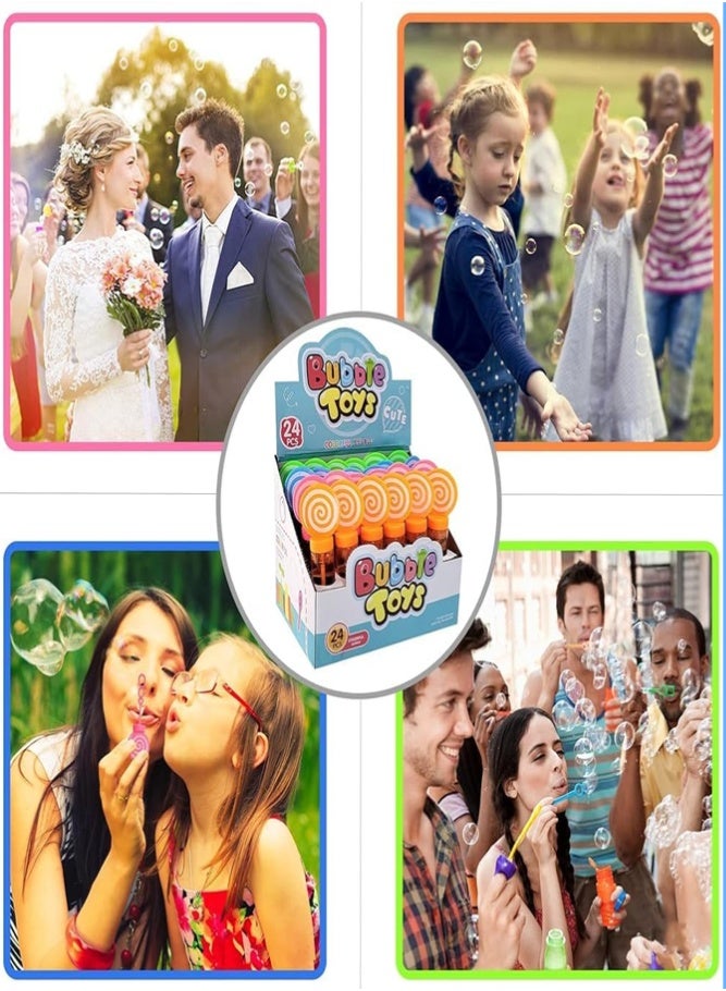 BELLSBERRY 24 PCS Lollipop Bubble Wands for Kids – Mini Bubble Blower Toys Birthday Party Favor & Outdoor Game Toys - Image 5
