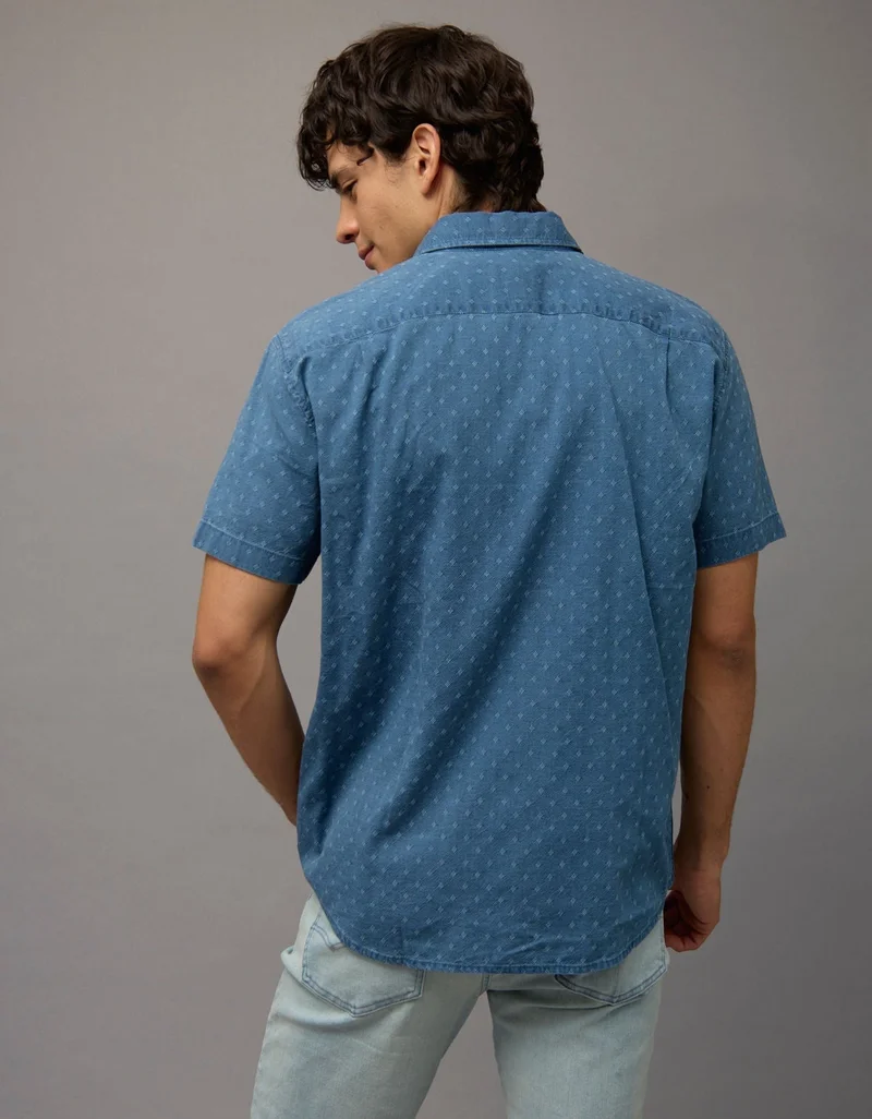 American Eagle  AE Short-Sleeve Button-Up Shirt for Men | Best Price UAE