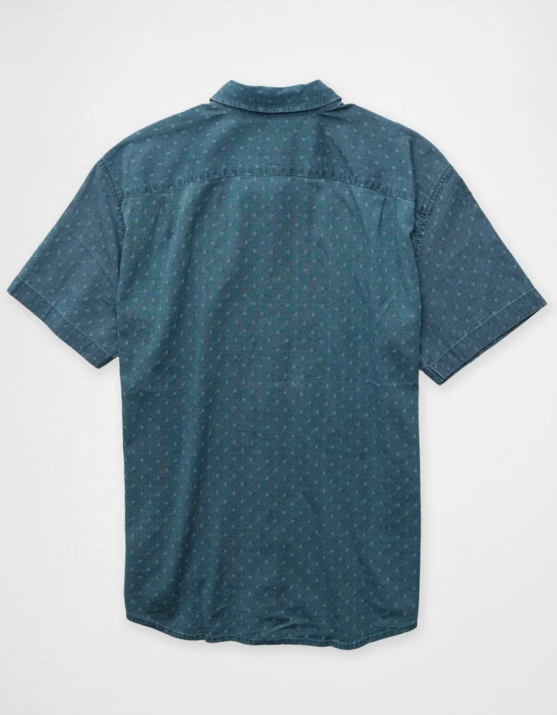 American Eagle  AE Short-Sleeve Button-Up Shirt for Men | Best Price UAE