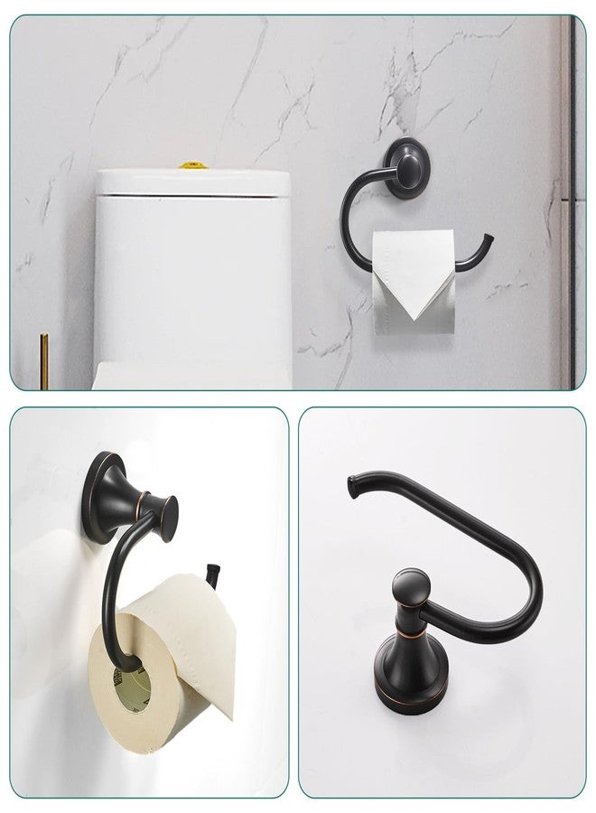 Hoimpro Oil Rubbed Bronze Bathroom Accessory Set, 4-Piece Wall Mount Hardware with Adjustable Towel Bar Rack, Towel Ring, Paper Towel Holder, Double Towel Hooks - Image 5