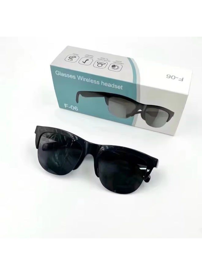 F-06 Smart Glasses Wireless Headset, Black Sunglasses with Bluetooth and UV Protection - Image 5
