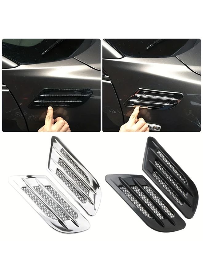 Black ABS Car Side Air Vent Cover For Fender Hood Intake Grille Duct - Image 3