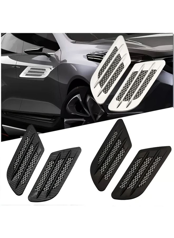 Black ABS Car Side Air Vent Cover For Fender Hood Intake Grille Duct - Image 1