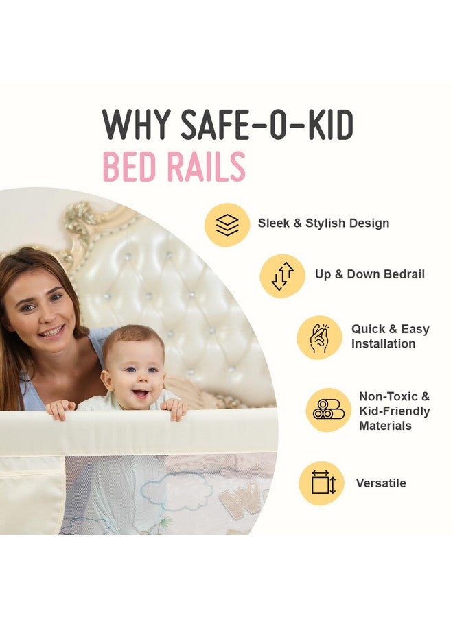 Safe-O-Kid ® Barricade Designer Bed Rail Guard With 1 Year Warranty, Beige (6Ft/183Cm), Pack Of 1 - Image 2