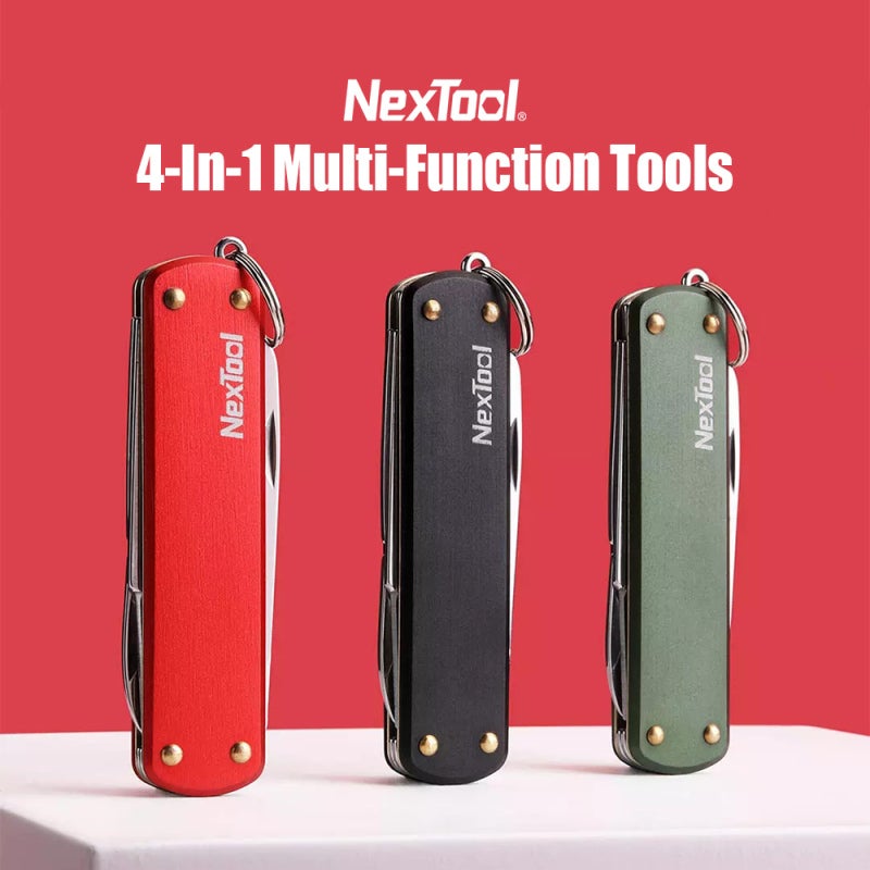 Multifunctional Tools: 4-In-1 Black Aluminium Alloy Stainless Steel Portable Foldable - Outdoor Camping Hiking Cycling Folding Knife for Adventure Enthusiasts - Image 4