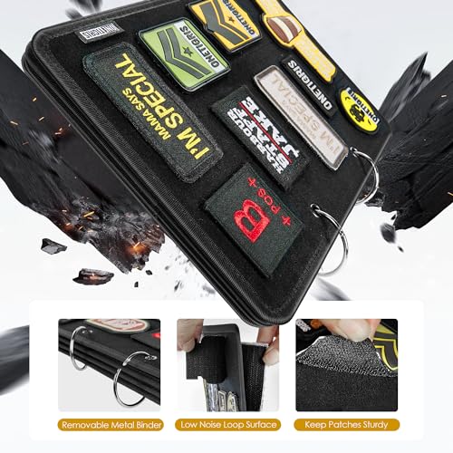 OneTigris Patch Board, Flip-Page Patch Book Tactical Patches Booklet Organizer Mini Display Panel Holder with Metal Removable Ring Binders, 11" x 8" - Image 2
