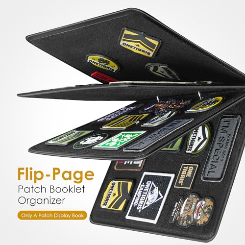 OneTigris Patch Board, Flip-Page Patch Book Tactical Patches Booklet Organizer Mini Display Panel Holder with Metal Removable Ring Binders, 11" x 8" - Image 3