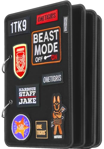 OneTigris Patch Board, Flip-Page Patch Book Tactical Patches Booklet Organizer Mini Display Panel Holder with Metal Removable Ring Binders, 11" x 8" - Image 1