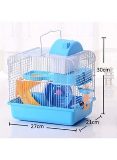 Small Hamster Cage, 2 Tier Travel Cage with  Exercise Wheel Water Bottle and Food Dish,27 * 21 * 30cm (Blue) - pzsku/Z1525E27DF60A5BE016C8Z/45/_/1701411631/98266eb9-4be8-43cc-8aa9-1d48628f8938