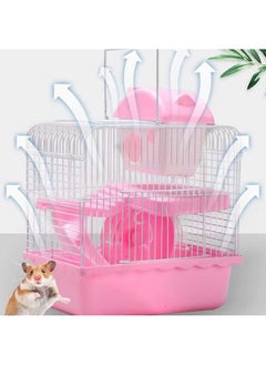 Small Hamster Cage, 2 Tier Travel Cage with  Exercise Wheel Water Bottle and Food Dish,27 * 21 * 30cm (Blue) - pzsku/Z1525E27DF60A5BE016C8Z/45/_/1701411632/bbdc6a37-d389-488d-afb1-d7bc67387daa