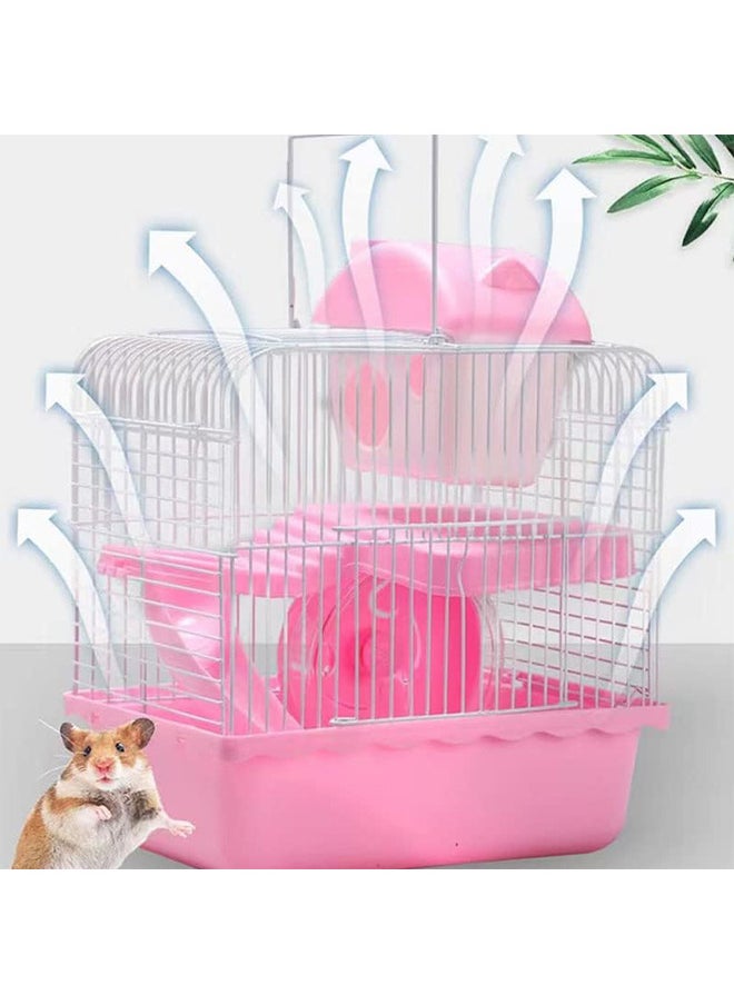 Neostyle Small Hamster Cage, 2 Tier Travel Cage with  Exercise Wheel Water Bottle and Food Dish,27 * 21 * 30cm (Blue)  - Image 4