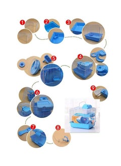 Small Hamster Cage, 2 Tier Travel Cage with  Exercise Wheel Water Bottle and Food Dish,27 * 21 * 30cm (Blue) - pzsku/Z1525E27DF60A5BE016C8Z/45/_/1701411653/f3486dcc-8927-4faf-a4c4-12890ae999f8