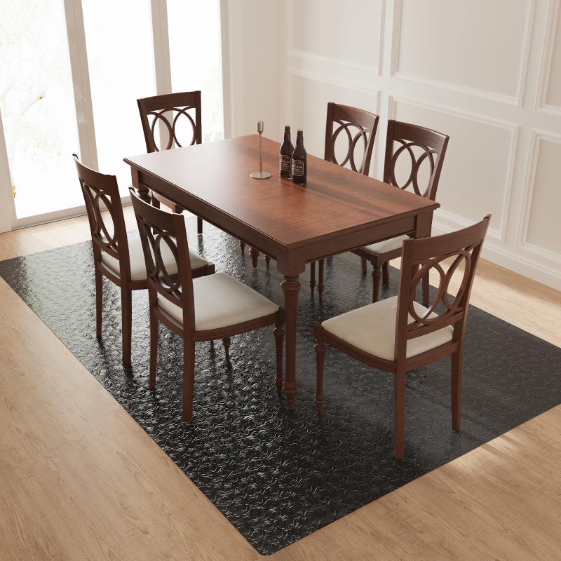 Tydle Vinyl Floor Mat, 5' Ã— 7' Area Mat for Living Room, Waterproof Area Rug for Dining Room, Large Office Chair Mat for Hard Floors (Black) - Image 1