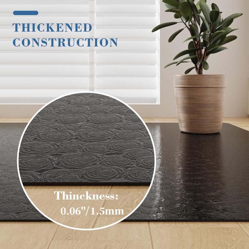 Tydle Vinyl Floor Mat, 5' Ã— 7' Area Mat for Living Room, Waterproof Area Rug for Dining Room, Large Office Chair Mat for Hard Floors (Black) - Image 3