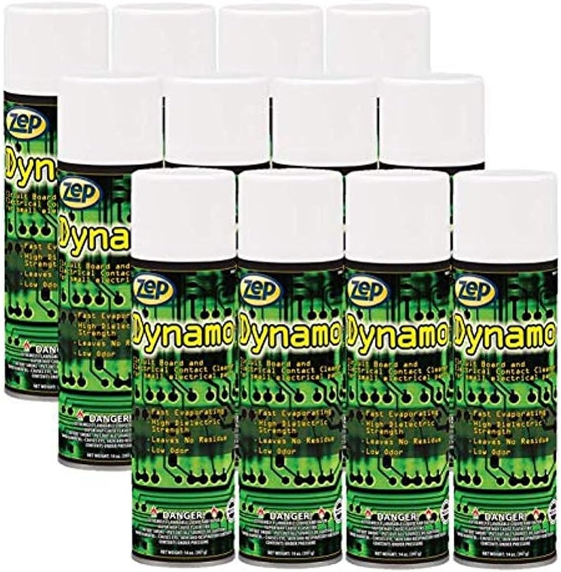 Zep Dynamo Circuit Board and Electrical Contact Cleaner  14 oz Case of 12 35001  Fast Evaporating High Dielectric Strength Leaves No Residue Low Odor - Image 1