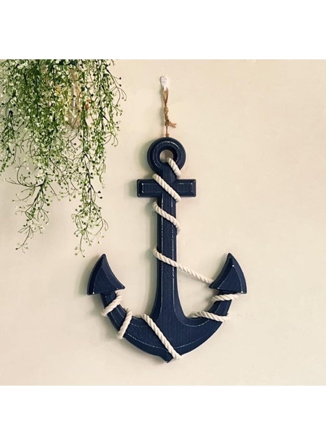 YINZUO YINZUO Nautical Anchor Wood Hanging Decoration Coastal Beach Decor Anchor Wall Decor (B)  - Image 4